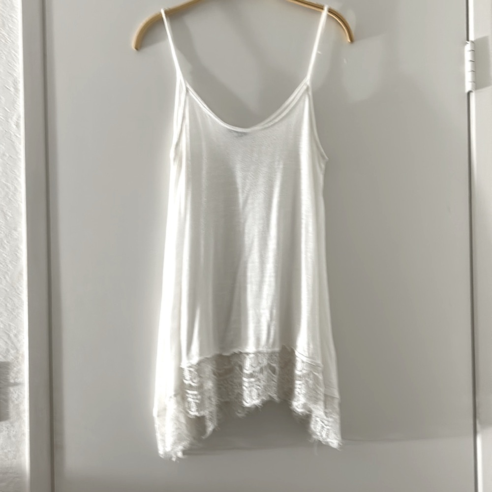 SOLD Asymmetrical White and Black Camisoles. THIS LISTING HAS BEEN SOLD - Picture 5 of 7